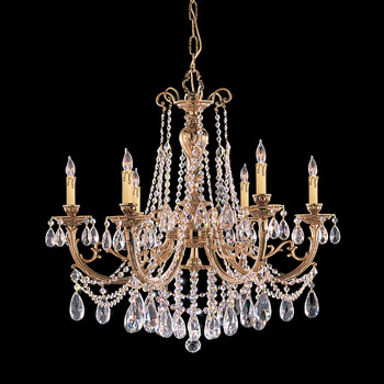 C193-476-OB-CL-S By Crystorama Lighting-Etta Collection Olde Brass Finish Chandelier