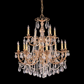 C193-479-OB-CL-S By Crystorama Lighting-Etta Collection Olde Brass Finish Chandelier
