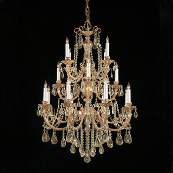 C193-480-OB-GT-MWP By Crystorama Lighting-Etta Collection Olde Brass Finish Chandelier
