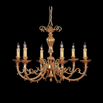 C193-486-OB By Crystorama Lighting-Baroque Collection Olde Brass Finish Chandelier