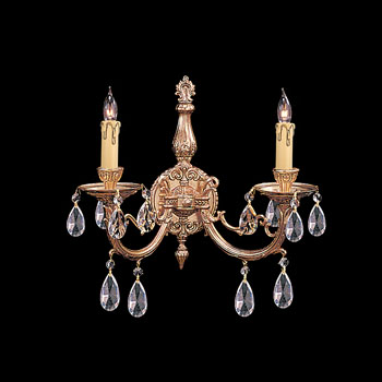 C193-492-OB-CL-SAQ By Crystorama Lighting-Etta Collection Olde Brass Finish Wall Sconce