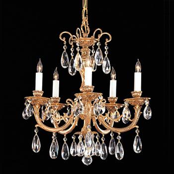 C193-495-OB-CL-MWP By Crystorama Lighting-Etta Collection Olde Brass Finish Chandelier