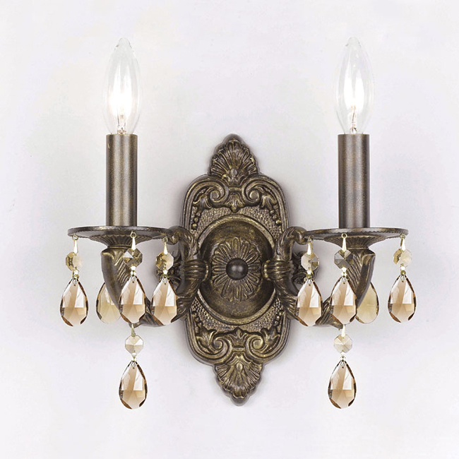 C193-5022-VB-GTS By Crystorama Lighting-Sutton Collection Venetian Bronze Finish Wall Sconce