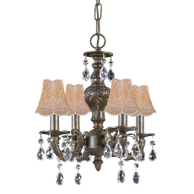 C193-5024-VB-CL-MWP By Crystorama Lighting-Sutton Collection Venetian Bronze Finish Mini Chandelier