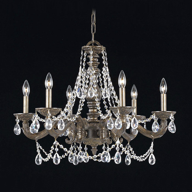 C193-5026-VB-CL-SAQ By Crystorama Lighting-Sutton Collection Venetian Bronze Finish Chandelier