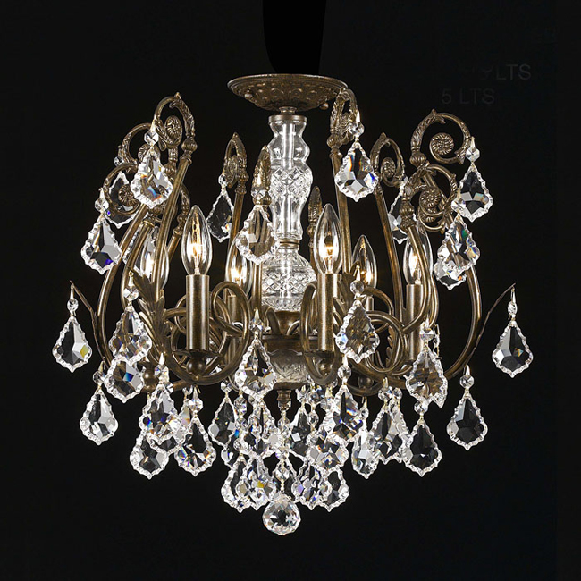 C193-5115-EB-CL-MWP By Crystorama Lighting-Regis Collection English Bronze Finish Semi Flush Mount
