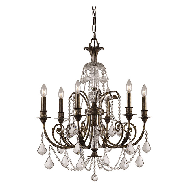 C193-5116-EB-CL-MWP By Crystorama Lighting-Regis Collection English Bronze Finish Chandelier