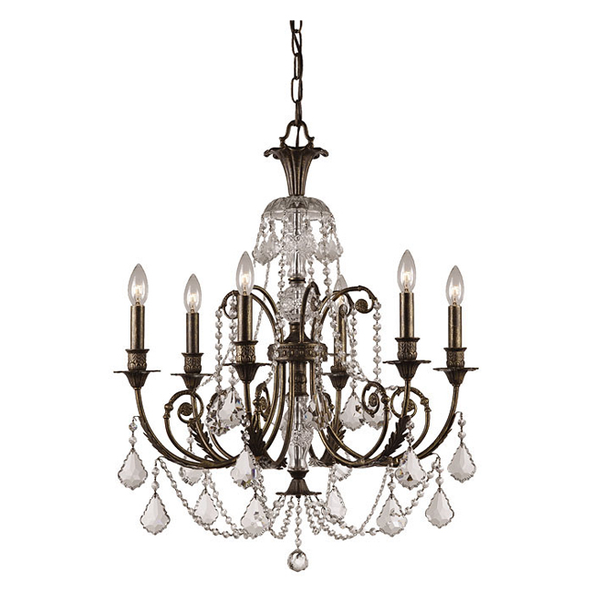 C193-5116-EB-CL-S By Crystorama Lighting-Regis Collection English Bronze Finish Chandelier