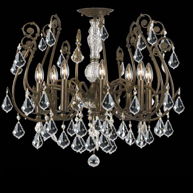 C193-5118-EB-CL-SAQ By Crystorama Lighting-Regis Collection English Bronze Finish Semi Flush Mount