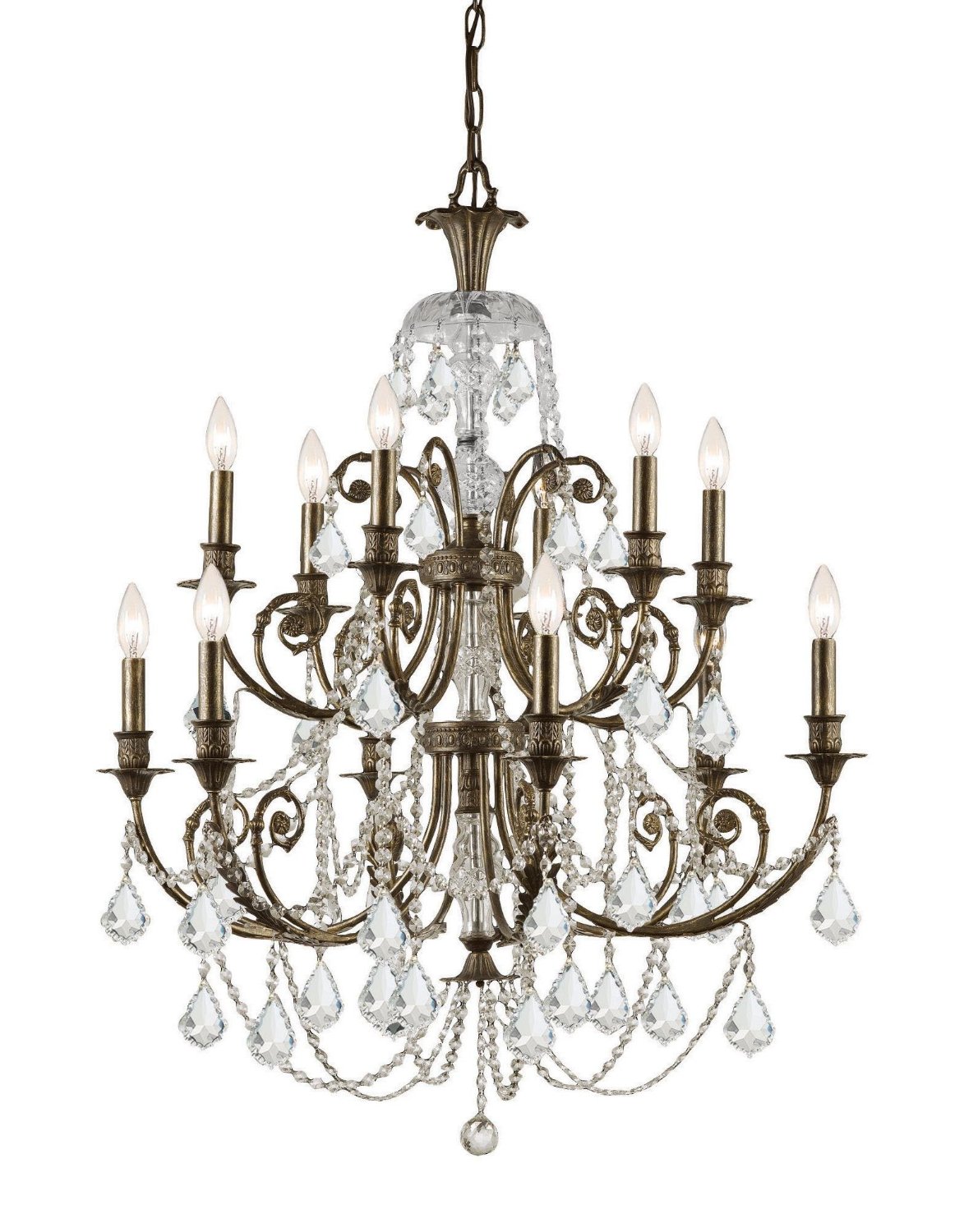 C193-5119-EB-CL-S By Crystorama Lighting-Regis Collection English Bronze Finish Chandelier