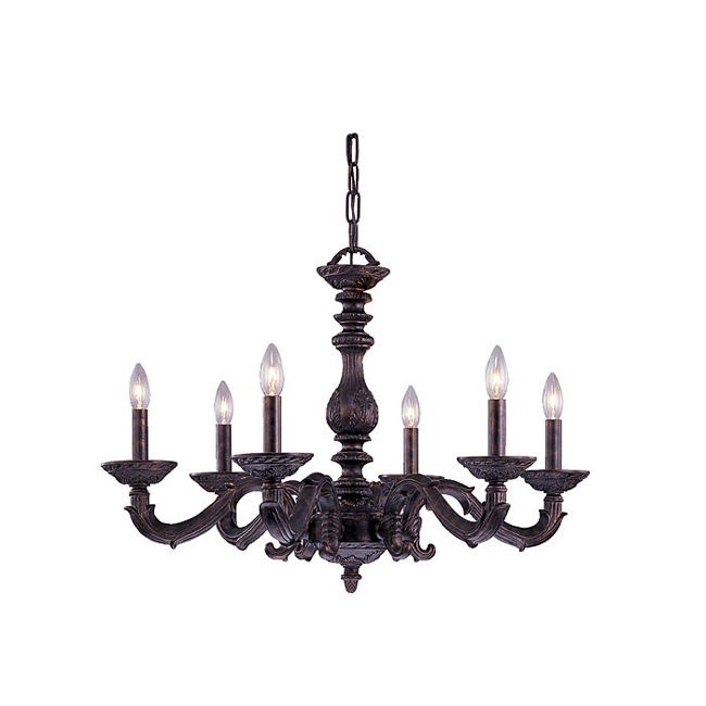 C193-5126-VB By Crystorama Lighting-Abbie Collection Venetian Bronze Finish Chandelier