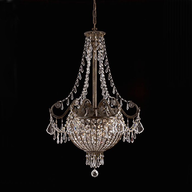 C193-5164-EB-CL-MWP By Crystorama Lighting-Vanderbilt Collection English Bronze Finish Pendant