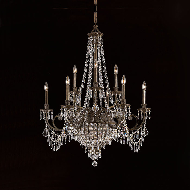 C193-5168-EB-CL-MWP By Crystorama Lighting-Vanderbilt Collection English Bronze Finish Chandelier