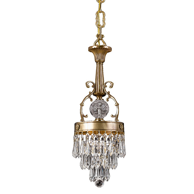 C193-5275-AG-CL-MWP By Crystorama Lighting-Regal Collection Aged Brass Finish Pendant
