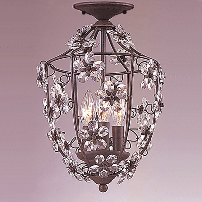 C193-5303-DR By Crystorama Lighting-Abbie Collection Dark Rust Finish Lantern