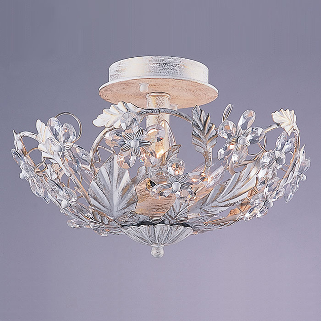 C193-5305-AW By Crystorama Lighting-Paris Flea Collection Antique White Finish Semi Flush Mount