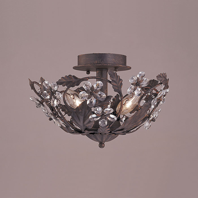 C193-5305-DR By Crystorama Lighting-Paris Flea Collection Dark Rust Finish Semi Flush Mount