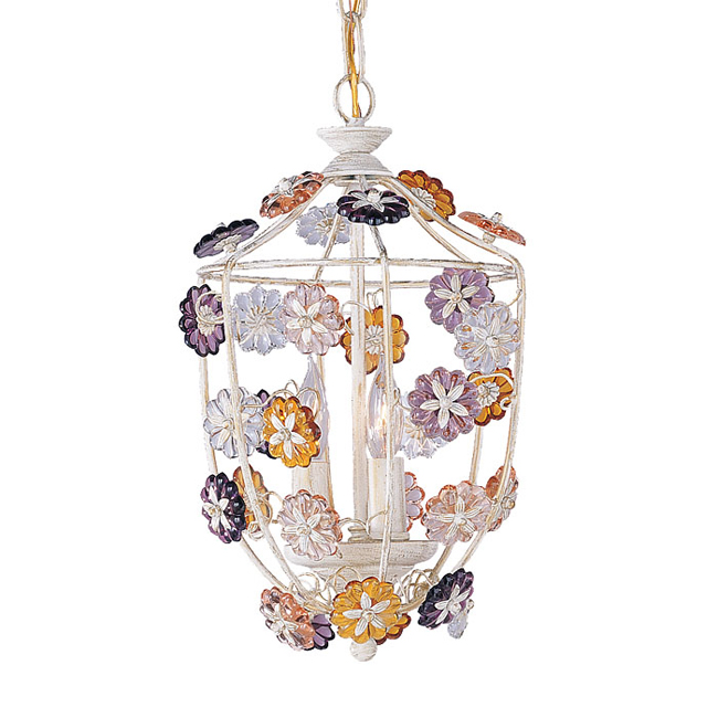 C193-5313-AW By Crystorama Lighting-Retro Collection Antique White Finish Pendant
