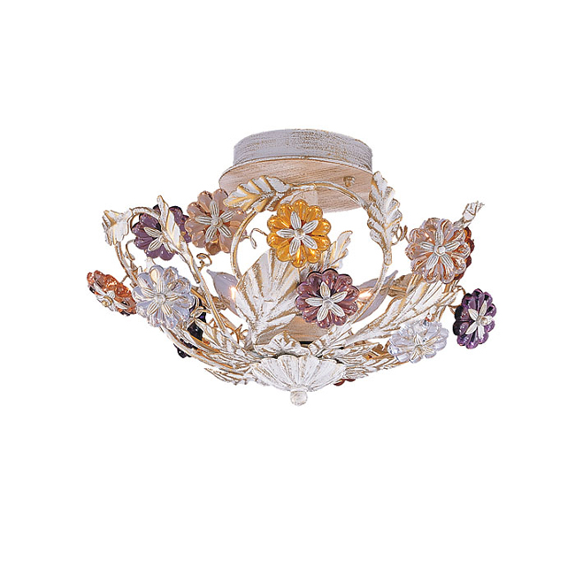 C193-5315-AW By Crystorama Lighting-Retro Collection Antique White Finish Semi Flush Mount