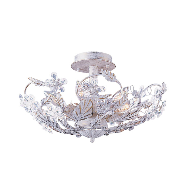 C193-5316-AW By Crystorama Lighting-Paris Flea Collection Antique White Finish Semi Flush Mount