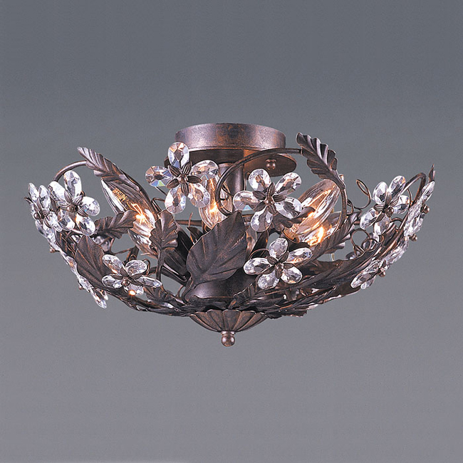 C193-5316-DR By Crystorama Lighting-Paris Flea Collection Dark Rust Finish Semi Flush Mount