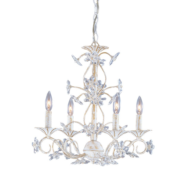 C193-5404-AW By Crystorama Lighting-Abbie Collection Antique White Finish Chandelier