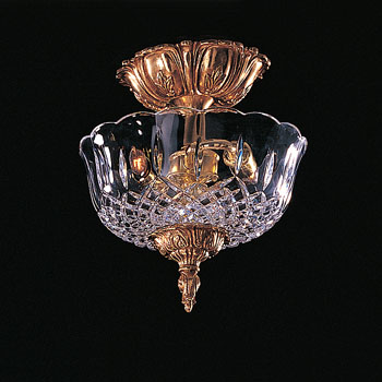 C193-55-CT-OB By Crystorama Lighting-Cortland Collection Olde Brass Finish Semi-Flush Mount