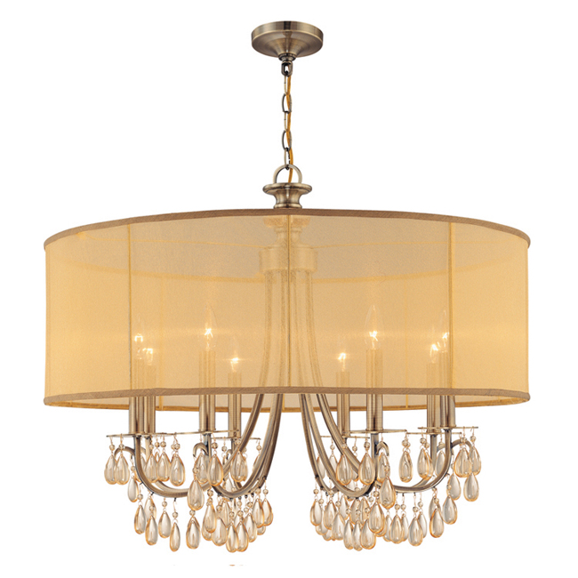 C193-5628-AB By Crystorama Lighting-Hampton Collection Antique Brass Finish Chandelier