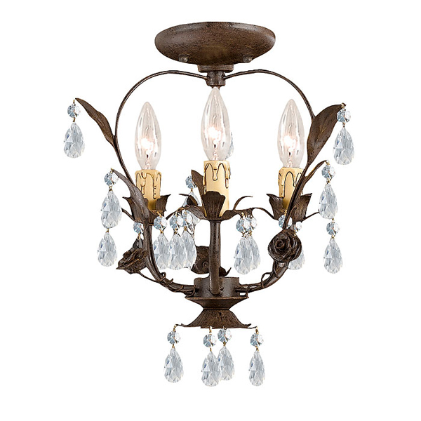 C193-5823-DR By Crystorama Lighting-Paris Flea Collection Dark Rust Finish Mini Chandelier