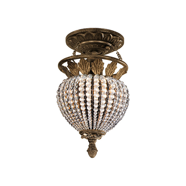 C193-6720-WP By Crystorama Lighting-Roosevelt Collection Weathered Patina Finish Semi Flush Mount
