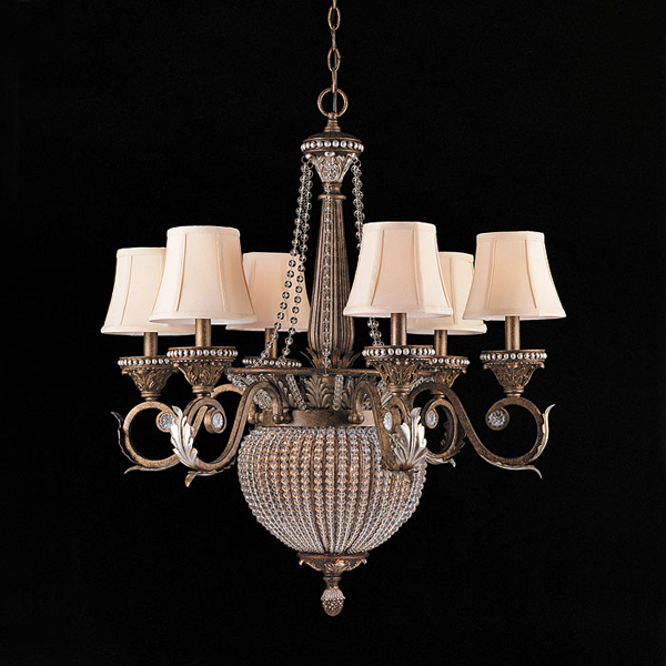 C193-6726-WP By Crystorama Lighting-Roosevelt Collection Weathered Patina Finish Chandelier