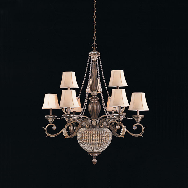 C193-6729-WP By Crystorama Lighting-Roosevelt Collection Weathered Patina Finish Chandelier