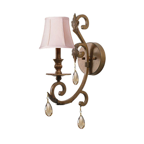 C193-6901-FB-GTS By Crystorama Lighting-Norwalk Collection Florentine Bronze Finish Wall Sconce