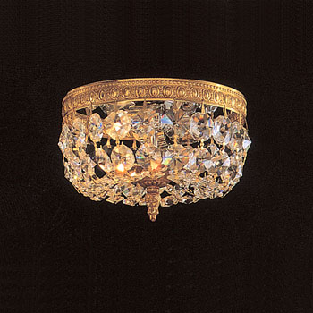 C193-708-OB-CL-S By Crystorama Lighting-Cortland Collection Olde Brass Finish Crystal Basket