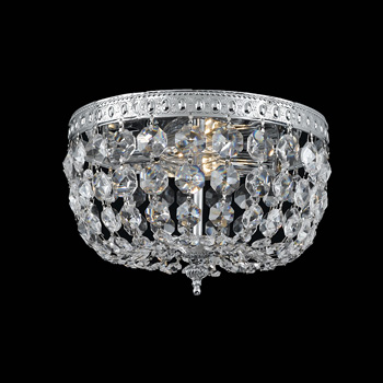 C193-710-CH-CL-SAQ By Crystorama Lighting-Cortland Collection Chrome Finish Crystal Basket