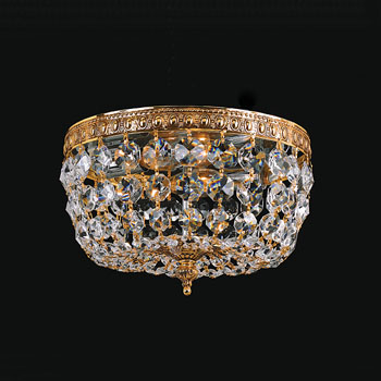 C193-710-OB-CL-SAQ By Crystorama Lighting-Cortland Collection Olde Brass Finish Crystal Basket