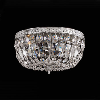 C193-714-CH-CL-SAQ By Crystorama Lighting-Cortland Collection Chrome Finish Crystal Basket