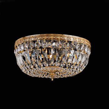 C193-714-OB-CL-SAQ By Crystorama Lighting-Cortland Collection Olde Brass Finish Crystal Basket