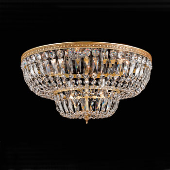 C193-718-OB-CL-SAQ By Crystorama Lighting-Cortland Collection Olde Brass Finish Crystal Basket
