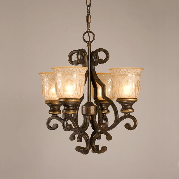 C193-7404-BU By Crystorama Lighting-Norwalk Collection Bronze Umber Finish Mini Chandelier