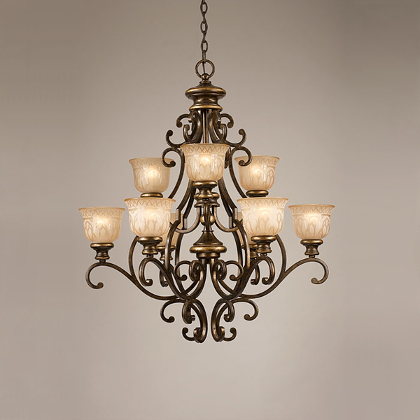C193-7409-BU By Crystorama Lighting-Norwalk Collection Bronze Umber Finish Chandelier