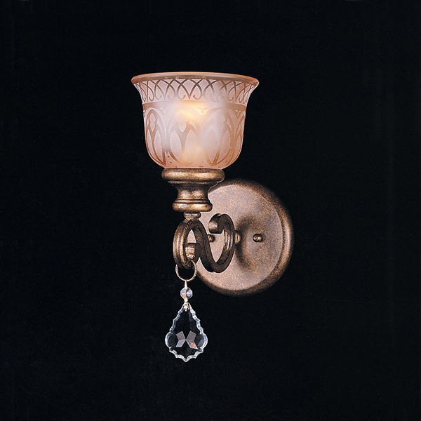 C193-7501-BU-CL-S By Crystorama Lighting-Norwalk Collection Bronze Umber Finish Wall Sconce
