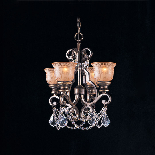 C193-7504-BU-CL-SAQ By Crystorama Lighting-Norwalk Collection Bronze Umber Finish Chandelier