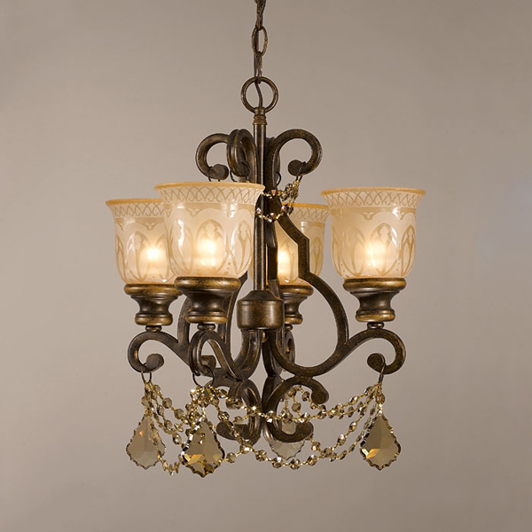 C193-7504-BU-GT-MWP By Crystorama Lighting-Norwalk Collection Bronze Umber Finish Chandelier