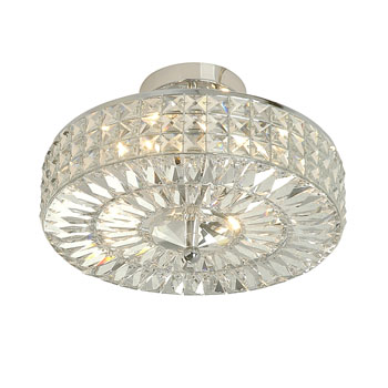 C193-814-CH-CL-MWP By Crystorama Lighting-Cortland Collection Chrome Finish Semi Flush