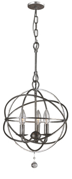 C193-9225-OS By Crystorama Lighting-Solaris Collection Olde Silver Finish Chandelier