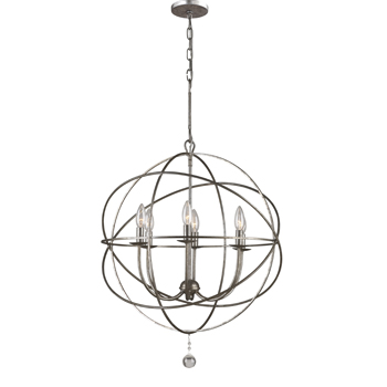 C193-9226-OS By Crystorama Lighting-Solaris Collection Olde Silver Finish Chandelier