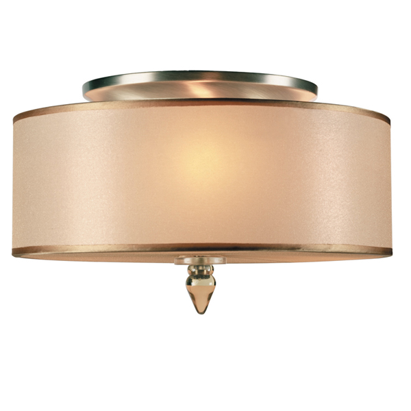 C193-9503-AB By Crystorama Lighting-Luxo Collection Antique Brass Finish Semi Flush Mount