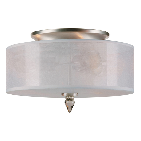 C193-9503-SN By Crystorama Lighting-Luxo Collection Satin Nickel Finish Semi Flush Mount
