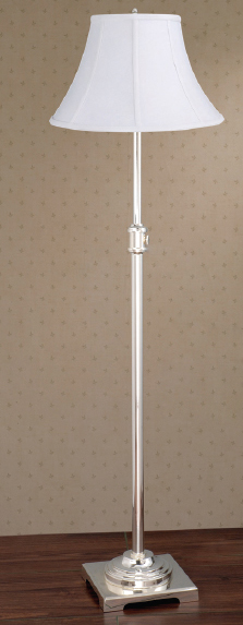 C195-FST330/SNL916 - By Laura Ashley Lighting - State Street Collection Shiny Silver Finish Adjustable Floor Lamp Base